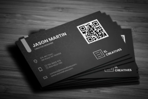 607b172df9b78f16865957a2 black and white business cards qr code