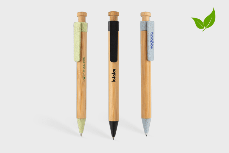 Bamboe pennen met tarwestro clip