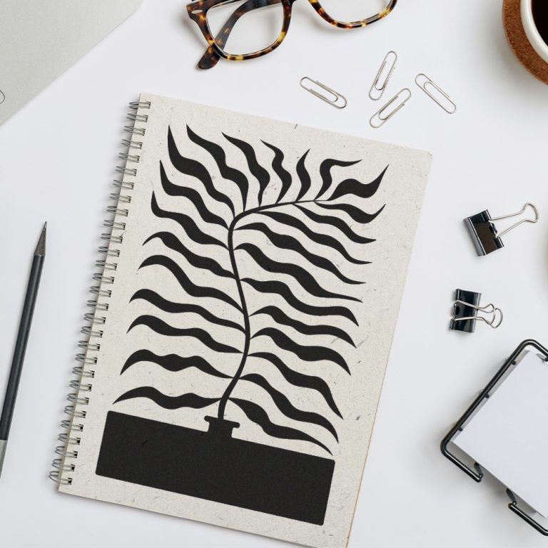 A5 olifantsgras notitieboekje met ringband