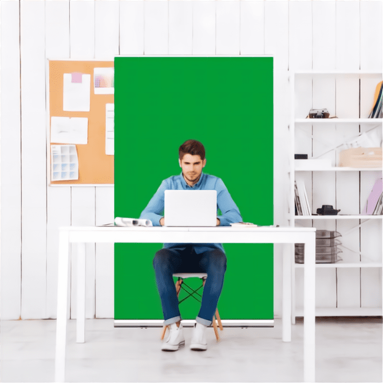 Green screen roll-up banner