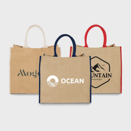 Jute draagtas met gekleurde accenten