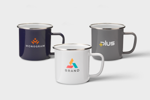 Retro zilveren Emaille mok