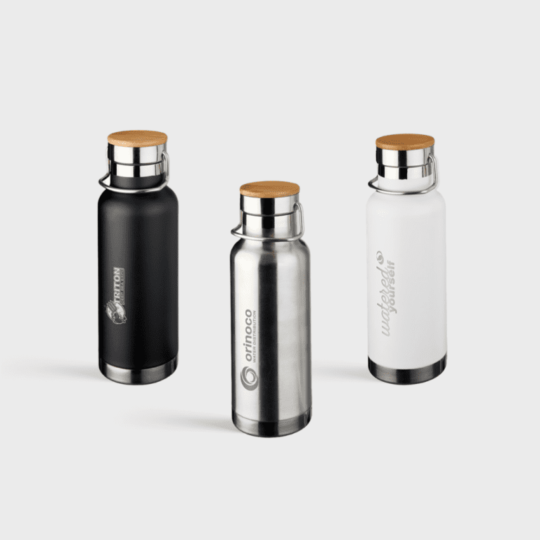 Koper vacuÃ¼m geÃ¯soleerde fles met houten detail schroefdeksel | 480 ml