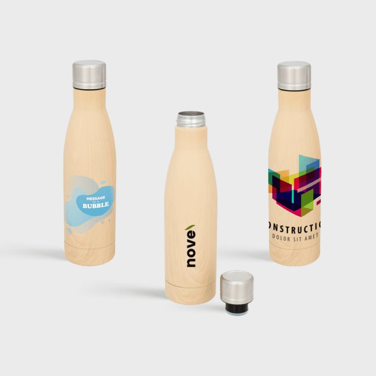 Hout-look koper vacuÃ¼m geÃ¯soleerde drinkfles