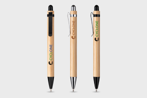 Bamboe stylus pennen met metallic details