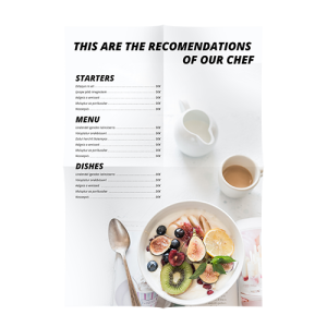 Kruisvouw menukaarten