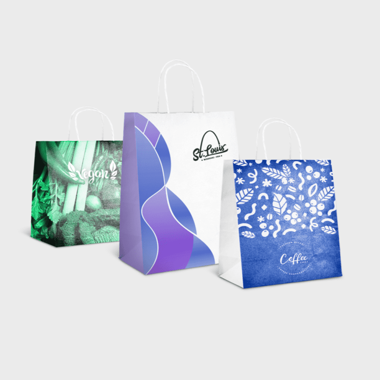 Papieren tassen volledig bedrukt