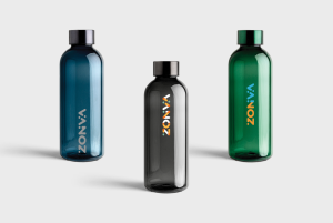 Lekvrije waterfles met metallic dop