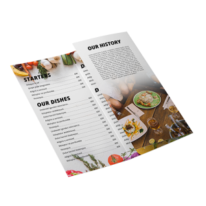 Wikkelvouw menukaarten