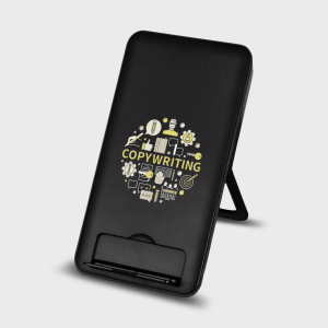 Draadloos oplaadstation met telefoonstandaard van gerecycled plastic