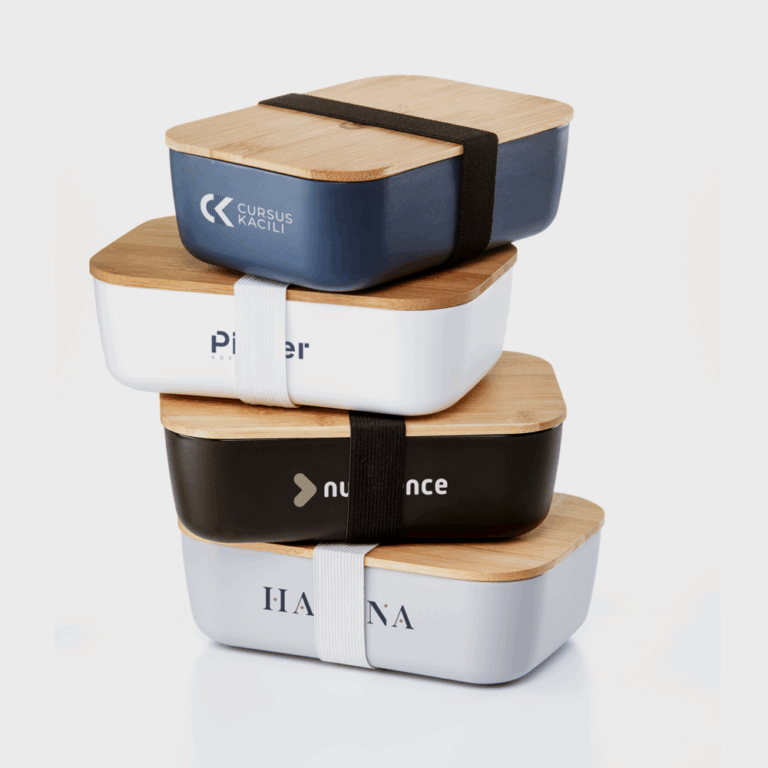 Lunchbox met bamboe deksel en elastiek